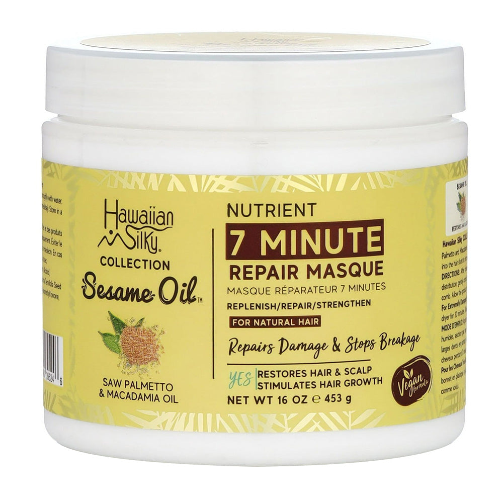 Hawaiian Silky Sesame Oil 7 Minute Nutrient Repair Hair Masque 16Oz (453g)